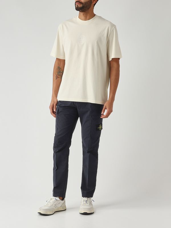 2. Herren-T-Shirt aus Baumwolle Elfenbein Stone Island l1s152100001s0e14