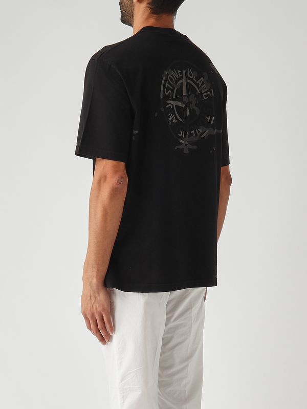 4. T-shirt uomo in cotone Nero Stone Island l1s152100001s0e14