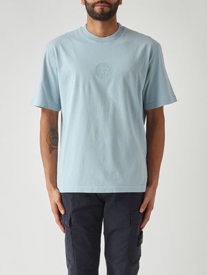 1. T-shirt uomo in cotone Celeste Pastello