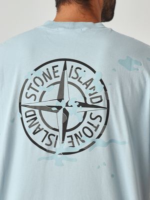5. T-shirt uomo in cotone Celeste Pastello