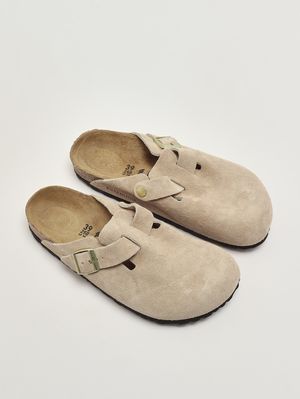 2. Boston Damen-Sandalen aus Wildleder Hellbeige