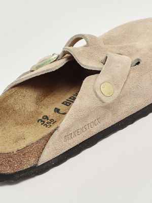 5. Boston Damen-Sandalen aus Wildleder Hellbeige