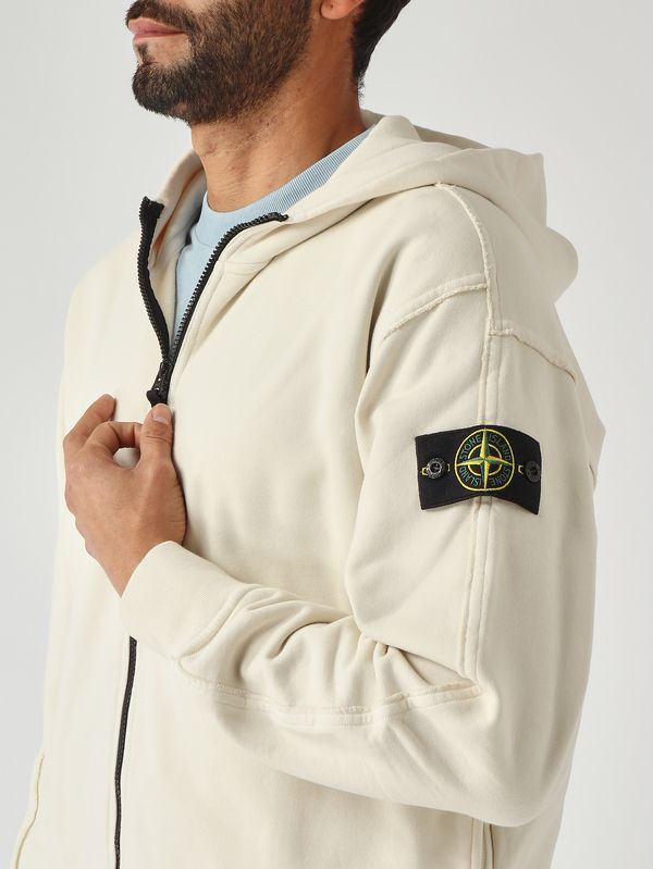 5. Herren-Sweatshirt aus Bio-Baumwolle Elfenbein Stone Island l1s156100039s0051