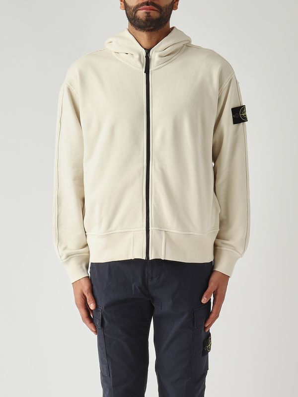 1. Herren-Sweatshirt aus Bio-Baumwolle Elfenbein Stone Island l1s156100039s0051