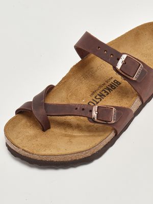 5. Mayari women's sandals in oiled leather Dark brown