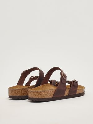 3. Mayari women's sandals in oiled leather Dark brown