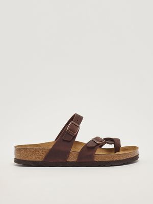 1. Mayari women's sandals in oiled leather Dark brown