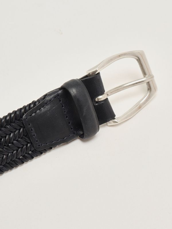 3. Cinturón de hombre de cuero trenzado Azul Orciani u07187wid