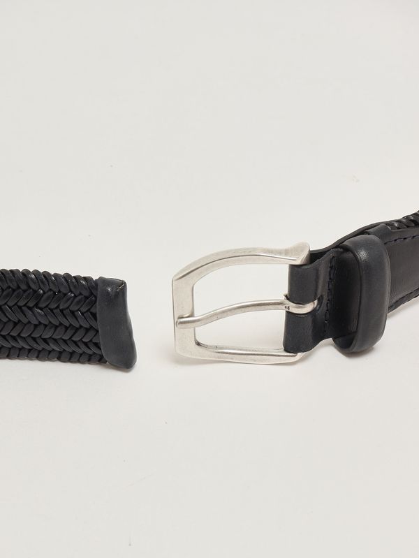 2. Cinturón de hombre de cuero trenzado Azul Orciani u07187wid