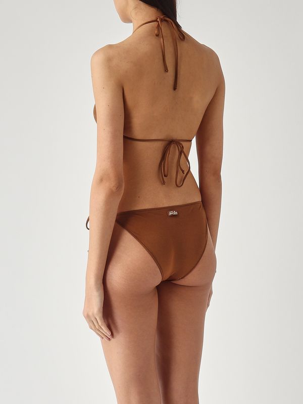 2. Viana women's bikini in shiny fabric Brown MC2 Saint Barth via0001