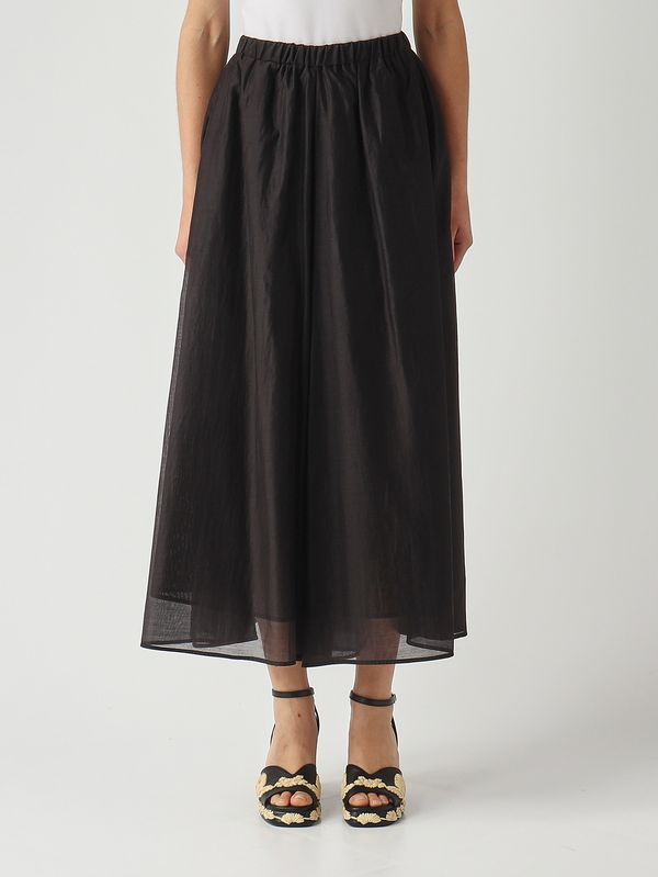 Women's trousers in silk-effect fabric Black Meimeij