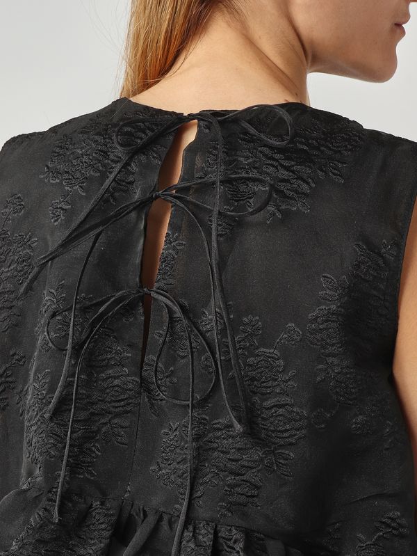 5. Blusa donna in tessuto jacquard Nero Meimeij m6er03