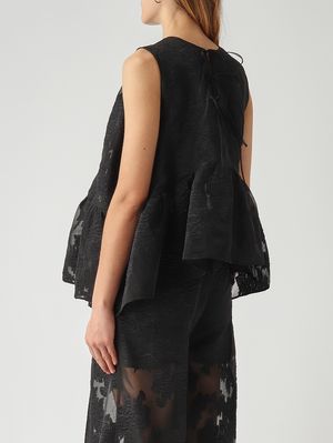 4. Blusa donna in tessuto jacquard Nero