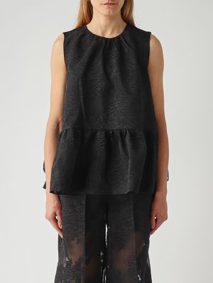 1. Blusa donna in tessuto jacquard Nero