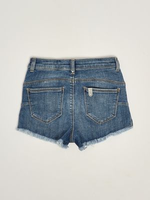 2. Girls' stretch cotton shorts Medium Denim