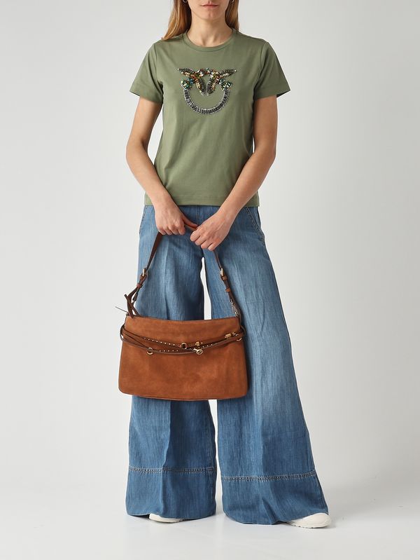 Pinko Damentasche Belt Bag Big Suede aus Wildleder - Braun