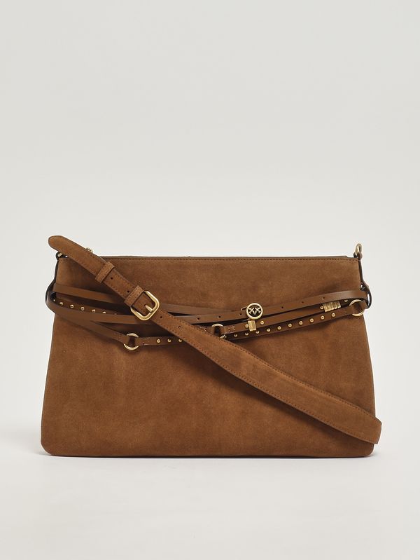 4. Borsa donna Belt Bag Big Suede in pelle scamosciata Marrone Pinko 105903a0f6