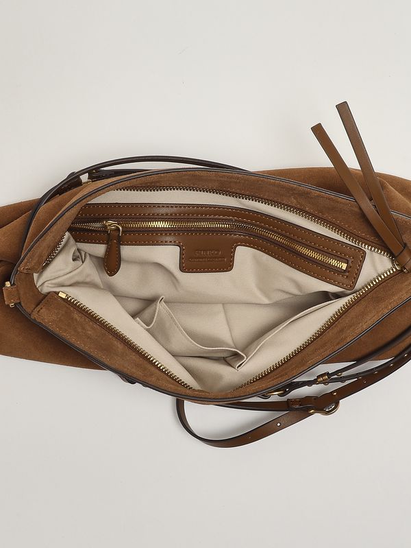 6. Borsa donna Belt Bag Big Suede in pelle scamosciata Marrone Pinko 105903a0f6