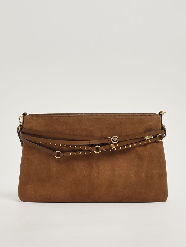 Sac Belt Bag Big en daim pour femme Marron Pinko
