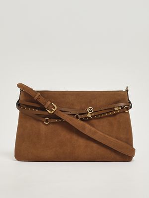 4. Borsa donna Belt Bag Big Suede in pelle scamosciata Marrone