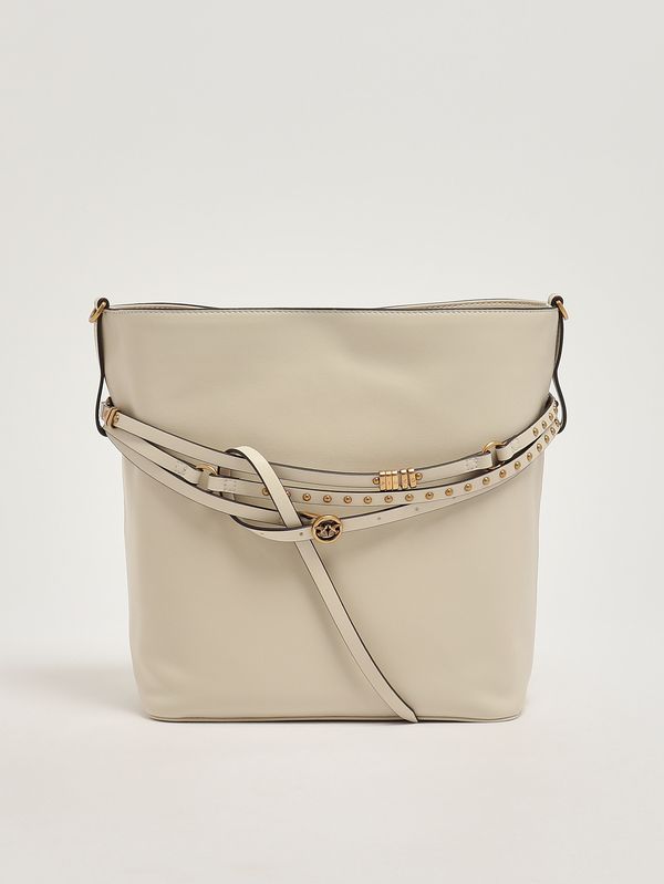 1. Damentasche Bucket Belt Classic aus Leder Creme Pinko 106339a0qo