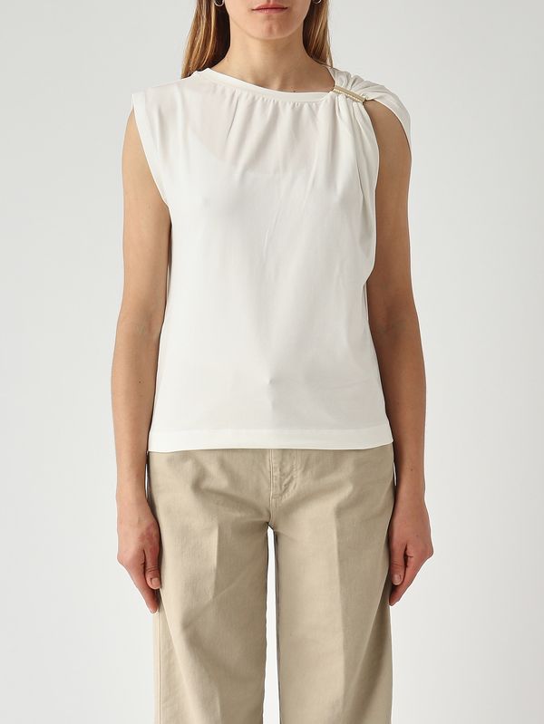 1. Damen-T-Shirt Melody aus elastischem Baumwoll-Jersey Weiß Pinko 106478a35d