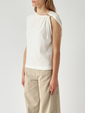 3. Damen-T-Shirt Melody aus elastischem Baumwoll-Jersey Weiß