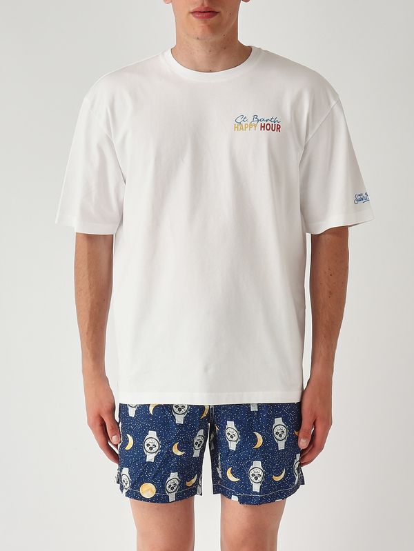 1. T-shirt Delmar en coton pour homme Sb Happy Hour 01n MC2 Saint Barth dlr0001