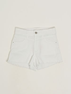 1. Girls' stretch cotton shorts White