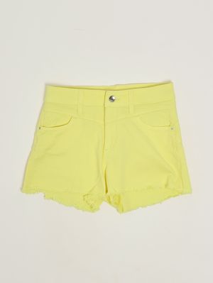 1. Girls' stretch cotton shorts Yellow