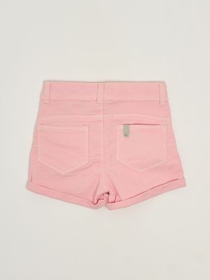 2. Mädchen-Shorts aus Stretch-Baumwolle Pfirsich