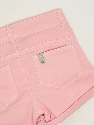 3. Mädchen-Shorts aus Stretch-Baumwolle Pfirsich