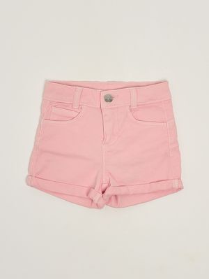 1. Mädchen-Shorts aus Stretch-Baumwolle Pfirsich