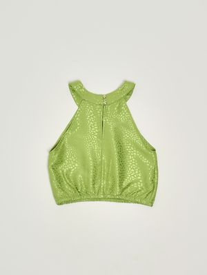 2. Haut en tissu jacquard pour fille Vert