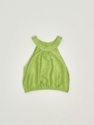 1. Haut en tissu jacquard pour fille Vert
