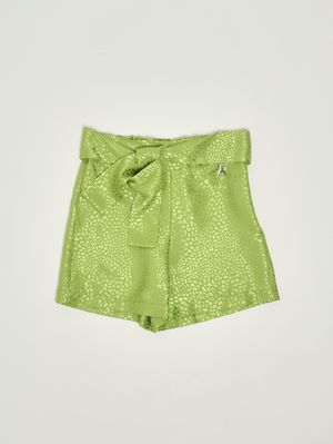 1. Girl's jacquard fabric shorts Green