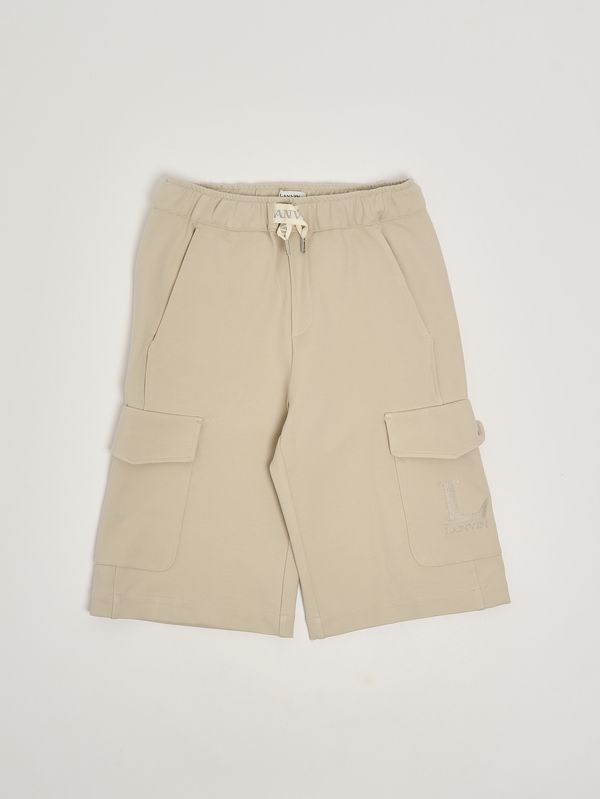 1. Boys' stretch viscose blend Bermuda shorts Cream Lanvin zn30377