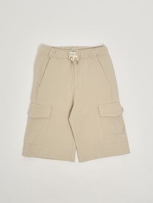 1. Boys' stretch viscose blend Bermuda shorts Cream