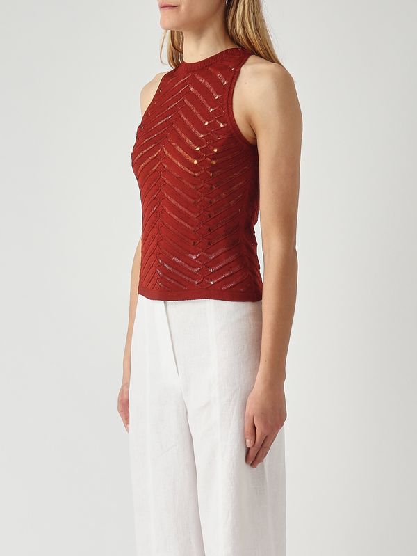 3. Top donna in maglia Marrone Twinset 261tt3103
