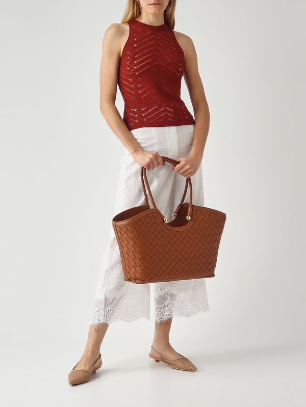 2. Top donna in maglia Marrone Twinset 261tt3103