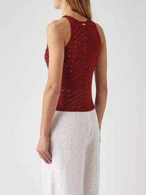 4. Top donna in maglia Marrone