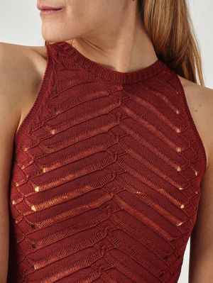 5. Top donna in maglia Marrone