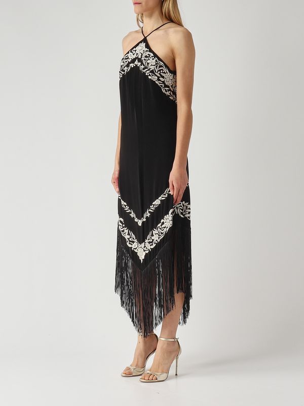 3. Damenkleid aus Viskose Schwarz-Elfenbein Twinset 261tt2411
