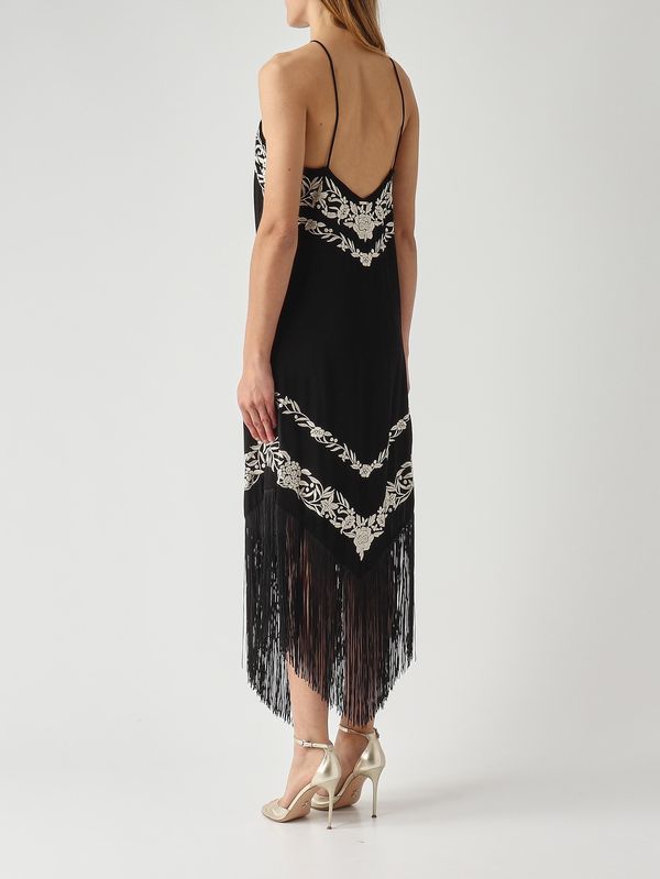 4. Damenkleid aus Viskose Schwarz-Elfenbein Twinset 261tt2411