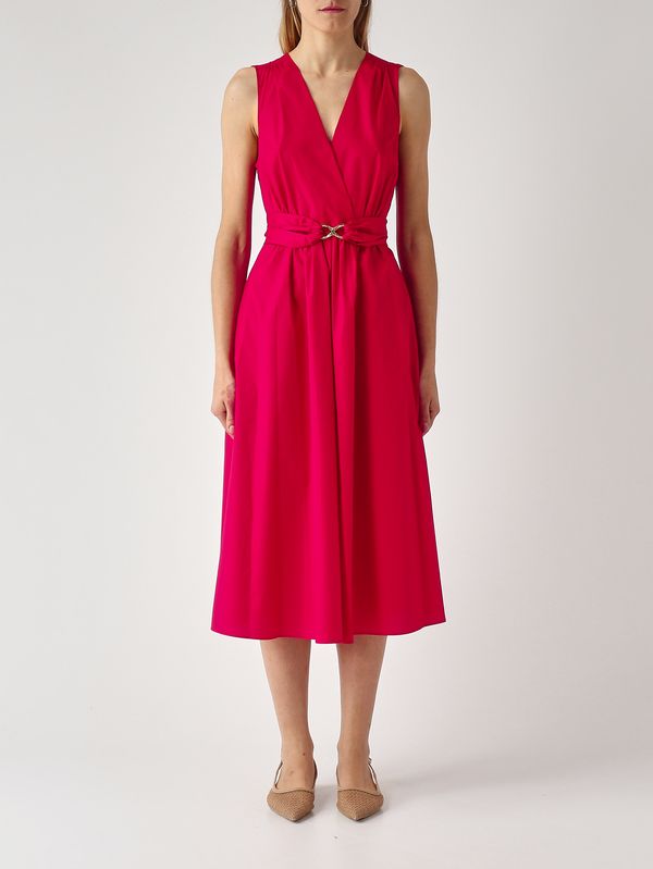 1. Damenkleid aus Stretch-Baumwolle Lippenstiftrot Twinset 261tt2161