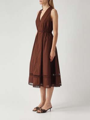 3. Women's stretch cotton dress Coffee