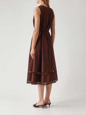 4. Women's stretch cotton dress Coffee