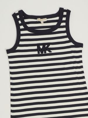 3. Abito bambina in cotone stretch Bianco-Blu