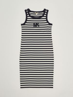 1. Abito bambina in cotone stretch Bianco-Blu