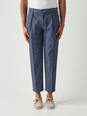 1. Pantalone uomo PortobelloD in denim di cotone Blu Navy